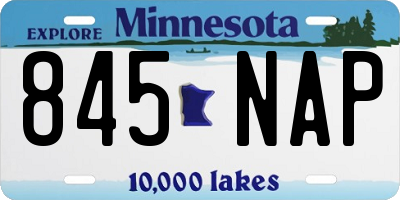 MN license plate 845NAP