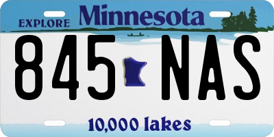 MN license plate 845NAS