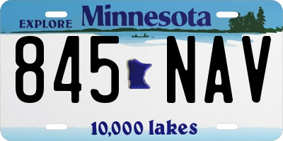 MN license plate 845NAV