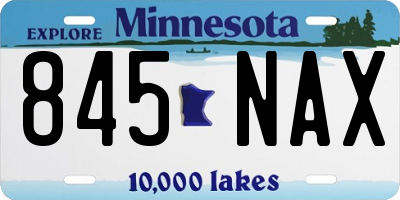 MN license plate 845NAX