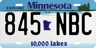 MN license plate 845NBC