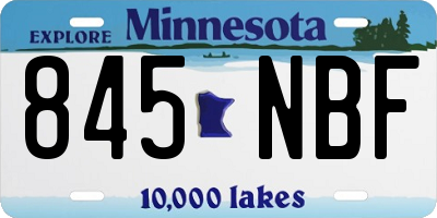 MN license plate 845NBF