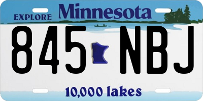MN license plate 845NBJ