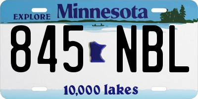 MN license plate 845NBL