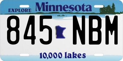 MN license plate 845NBM