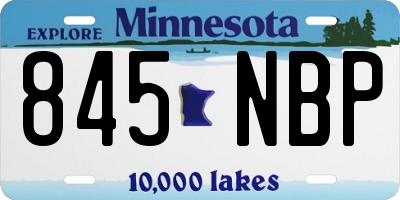 MN license plate 845NBP