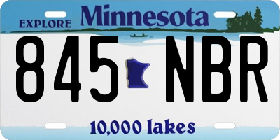 MN license plate 845NBR