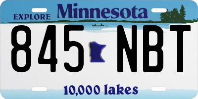MN license plate 845NBT