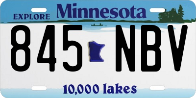 MN license plate 845NBV