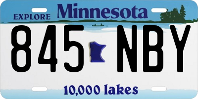 MN license plate 845NBY