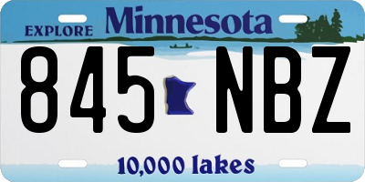 MN license plate 845NBZ