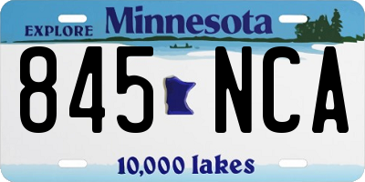 MN license plate 845NCA