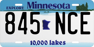 MN license plate 845NCE