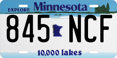 MN license plate 845NCF
