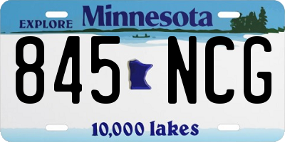 MN license plate 845NCG