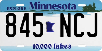 MN license plate 845NCJ