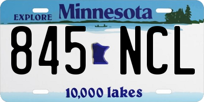 MN license plate 845NCL