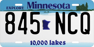 MN license plate 845NCQ