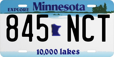 MN license plate 845NCT