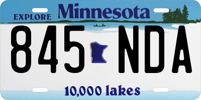 MN license plate 845NDA