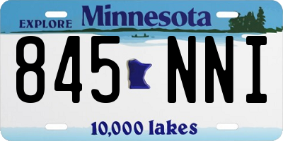 MN license plate 845NNI
