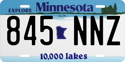 MN license plate 845NNZ