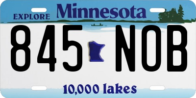 MN license plate 845NOB