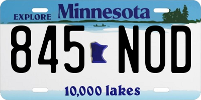 MN license plate 845NOD