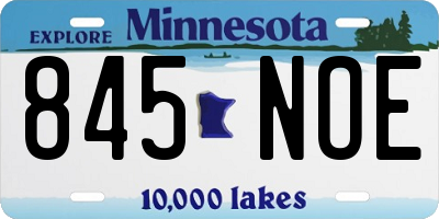 MN license plate 845NOE