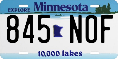 MN license plate 845NOF
