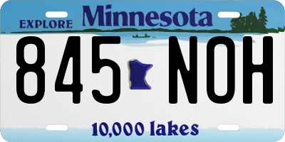 MN license plate 845NOH