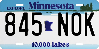 MN license plate 845NOK