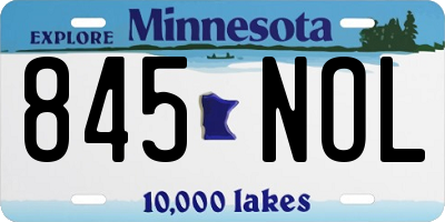 MN license plate 845NOL