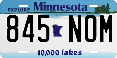 MN license plate 845NOM