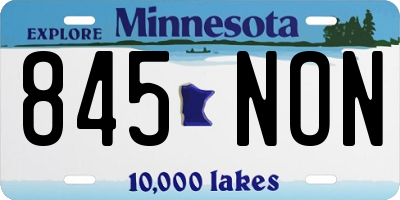 MN license plate 845NON