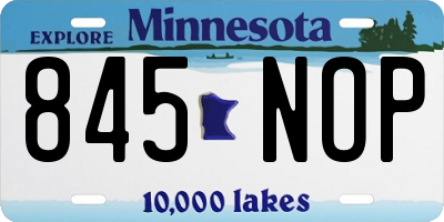 MN license plate 845NOP