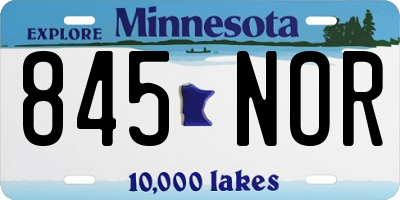 MN license plate 845NOR