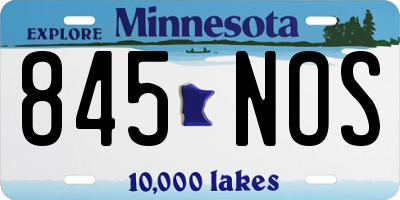 MN license plate 845NOS