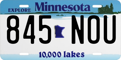 MN license plate 845NOU