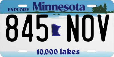 MN license plate 845NOV