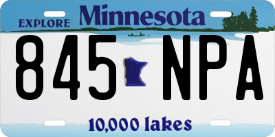 MN license plate 845NPA
