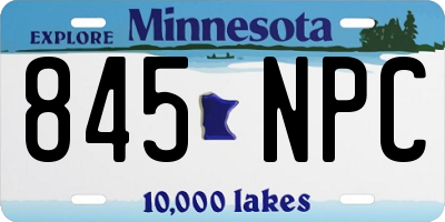 MN license plate 845NPC