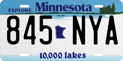 MN license plate 845NYA