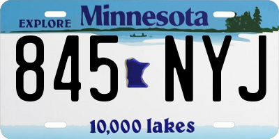 MN license plate 845NYJ