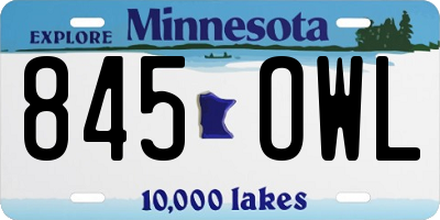 MN license plate 845OWL