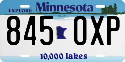 MN license plate 845OXP