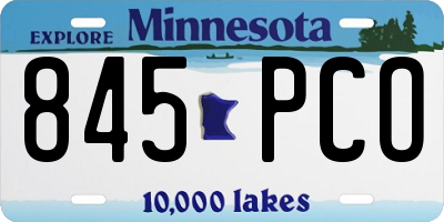 MN license plate 845PCO