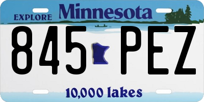 MN license plate 845PEZ