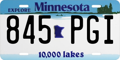 MN license plate 845PGI