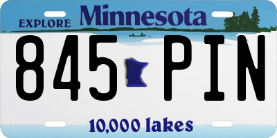MN license plate 845PIN